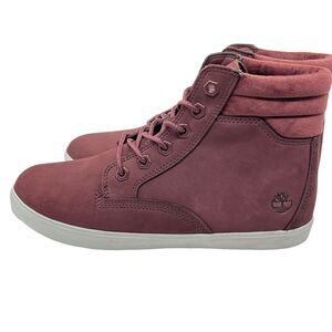 Timberland High Top Dausette Sneaker Boot Burgundy Nubuck ReBotl Size 7 US 38 EU